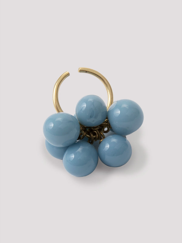 Rue Blanche Glass Flower Ring Blue - Rosa Méndez