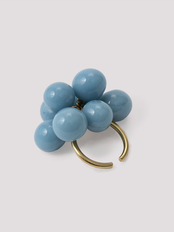 rue blanche Glass Flower ring blue - Rosa Méndez