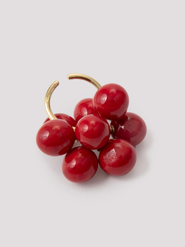 Rue Blanche Glass Flower Ring Red - Rosa Méndez