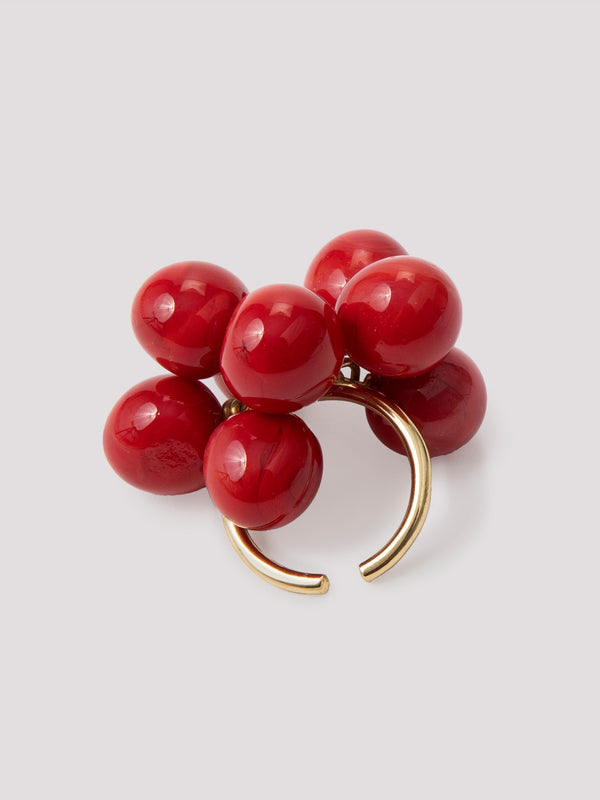 rue blanche Glass flower ring red - Rosa Méndez