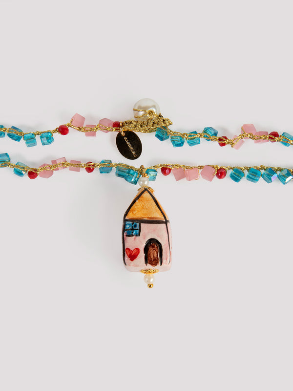 Rue Blanche House Necklace Rosa - Cashfana