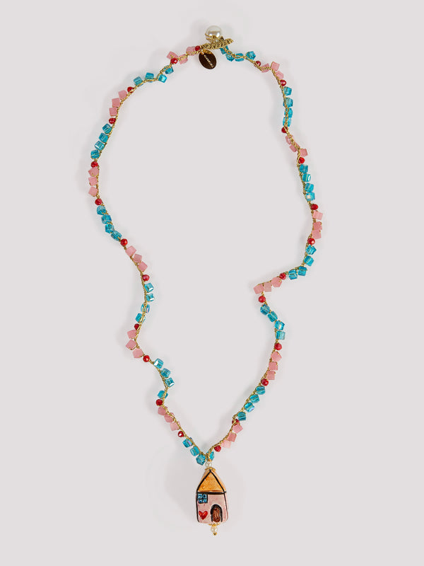 rue blanche House necklace Rosa - Cashfana