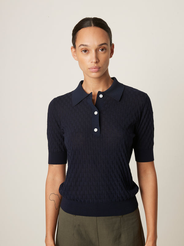 rue blanche Htc Basket polo 25p Navy