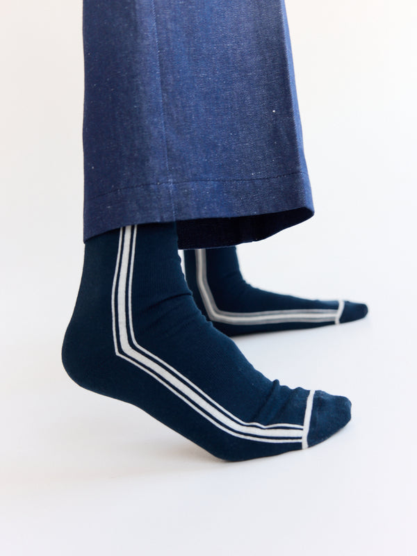 rue blanche Lines Socks 25p Navy