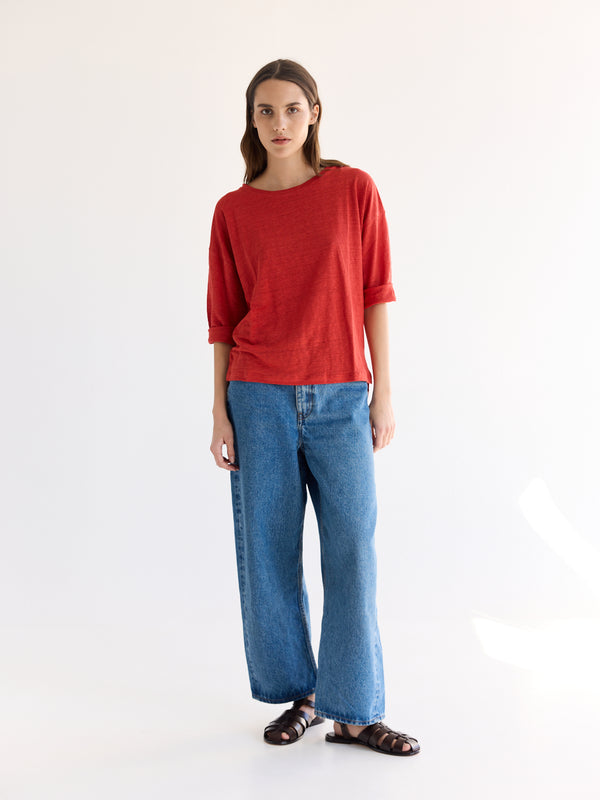 rue blanche Lino 3/4 25e Red