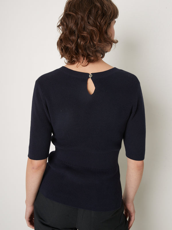 Rue Blanche Mako Ribs Top 25p Navy