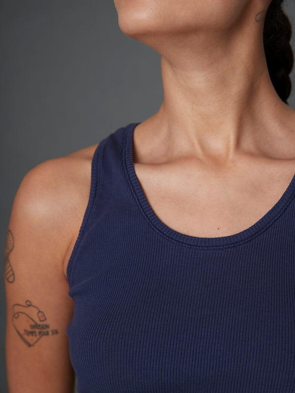 Rue Blanche Organic Rib Deb 25p Blue