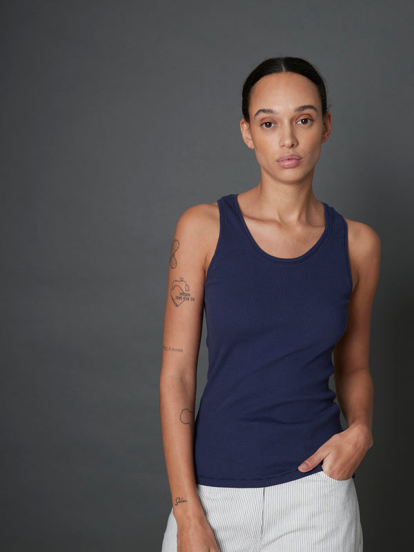 Rue Blanche Organic Rib Deb 25p Blue