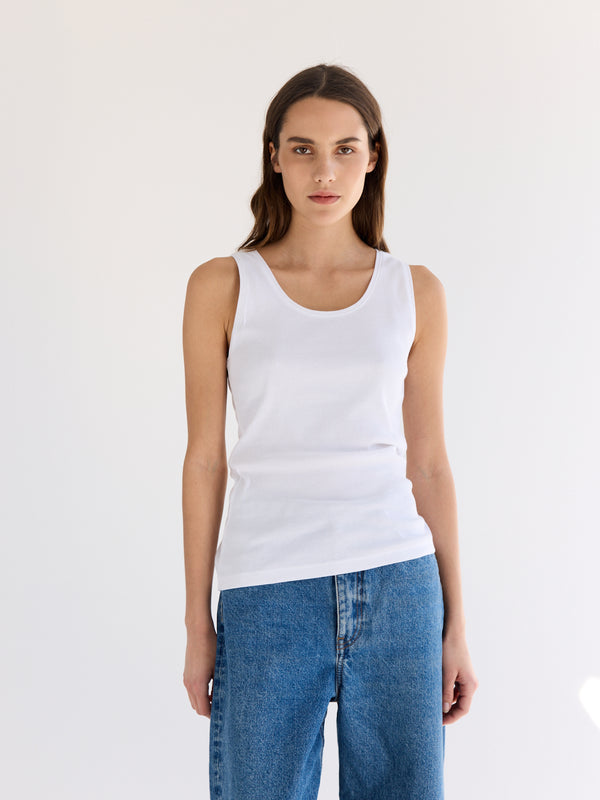 rue blanche Organic Rib Deb T-shirt 24p Blanc