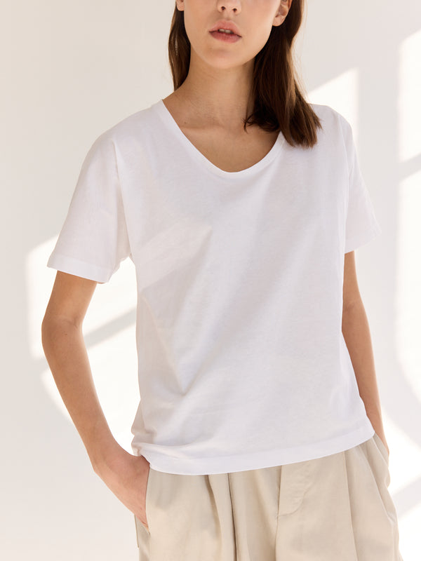 Rue Blanche Organic Rond T-shirt 24p Blanc
