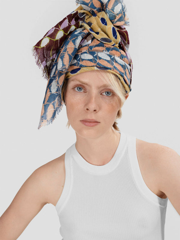 Rue Blanche Printed Scarf Walnut Ps2464 - Epice