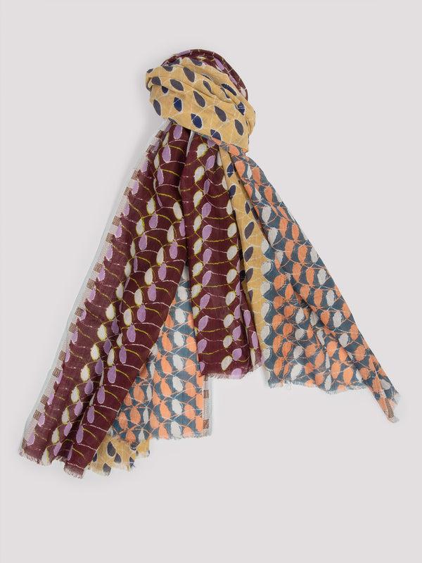 rue blanche Printed scarf walnut Ps2464 - Epice