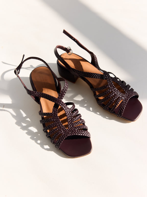 Rue Blanche Rago Sandals Aubergine - Naguisa