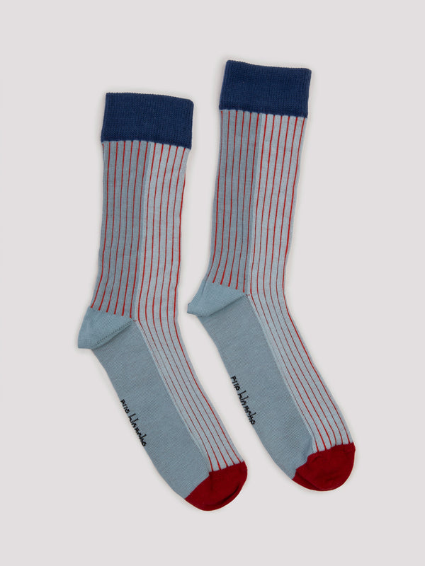 Rue Blanche Rib Socks 25p Blue