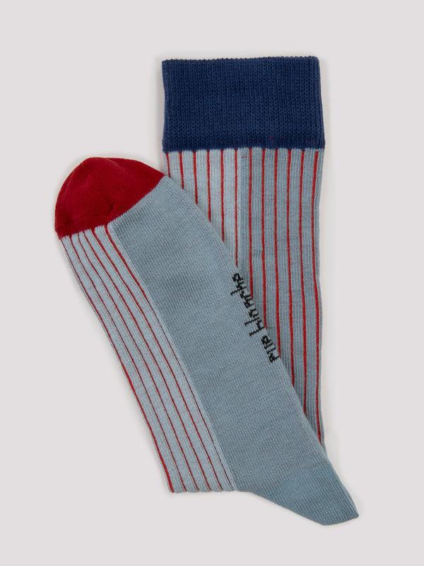 Rue Blanche Rib Socks 25p Blue