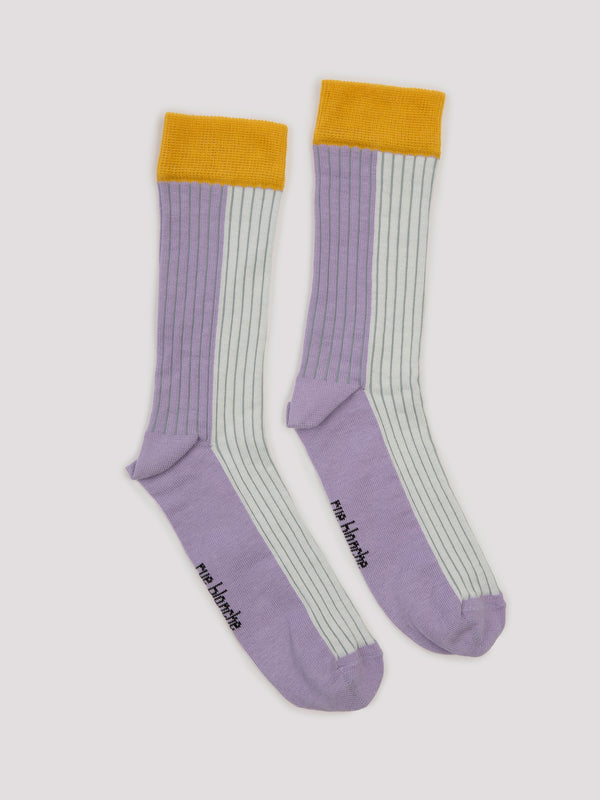 Rue Blanche Rib Socks 25p Glycine