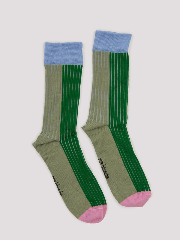 Rue Blanche Rib Socks 25p Green