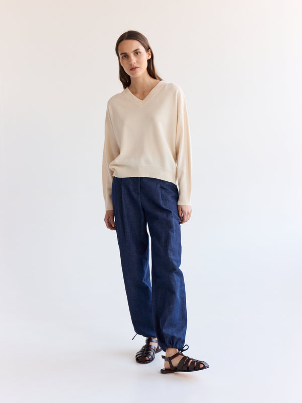 Rue Blanche Solux V Sweater 25p Ivory
