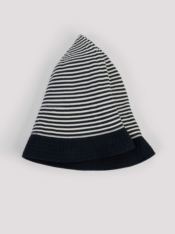 Rue Blanche Striped Cloche Navy Hat - Grevi