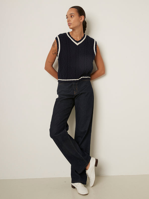 rue blanche Tennis V Top 25p Navy