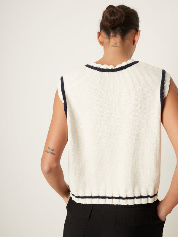 Rue Blanche Tennis V Top 25p Off White