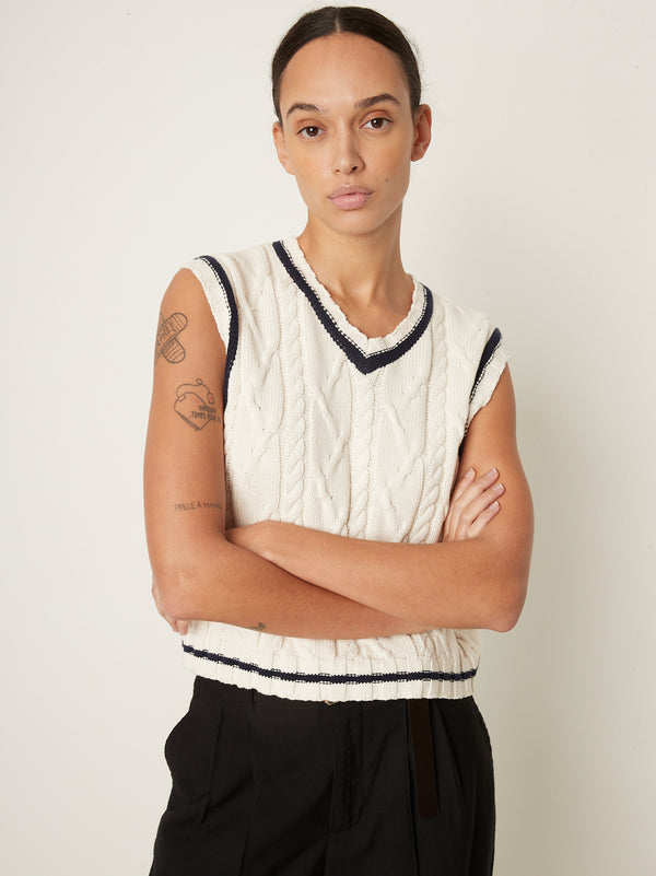 Rue Blanche Tennis V Top 25p Off White