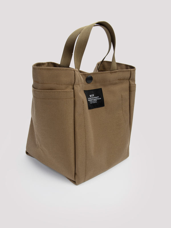 rue blanche Small size pocket tote bag brown - Bags in progress