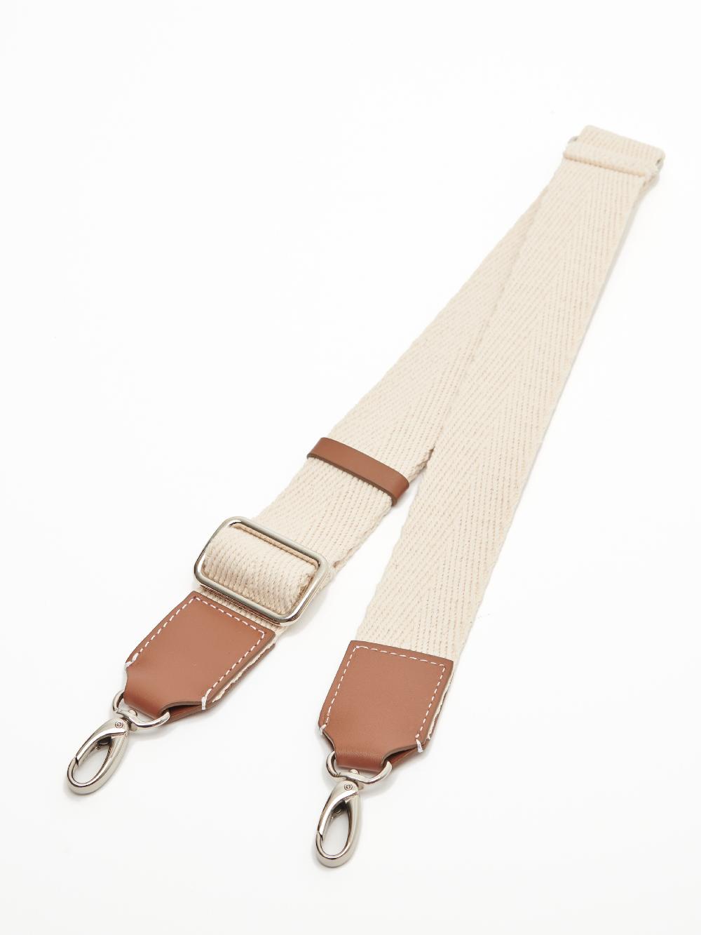 rue de verneuil ADJUSTABLE SHOULDER STRAP - CREAM-WHITE/CAMEL/SILVER