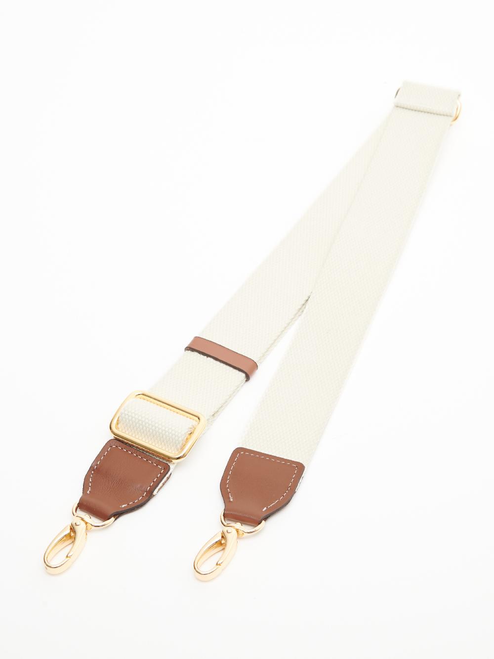 rue de verneuil ADJUSTABLE SHOULDER STRAP - WHITE/CAMEL/GOLD