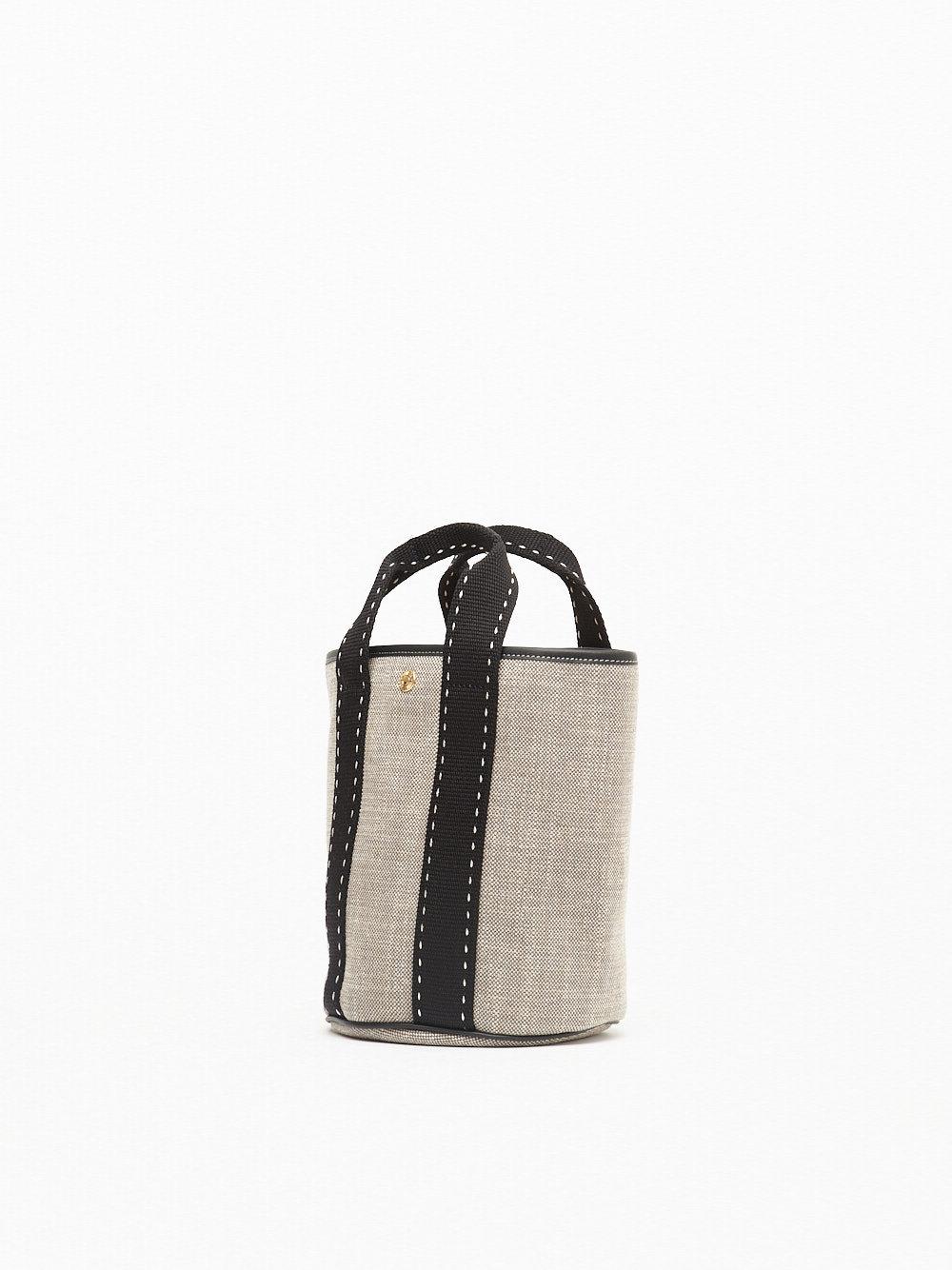 Rue De Verneuil CRUISE BUCKET S - GREY LINEN BLACK SELLIER