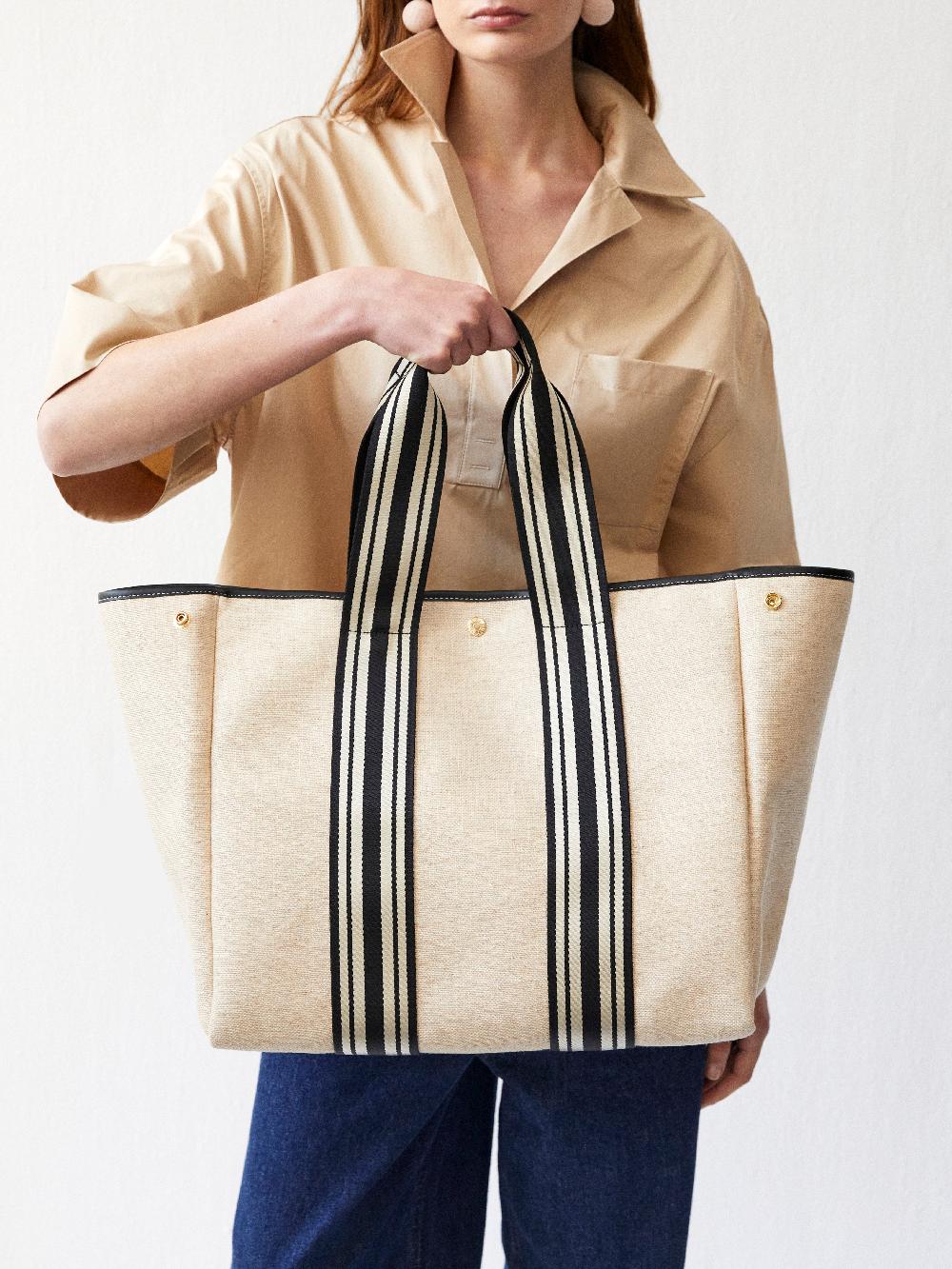 Rue De Verneuil TRAVERSÉE L - LINEN CREAM EQUESTRIAN BLACK