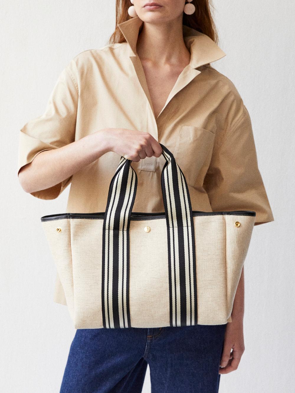 Rue De Verneuil TRAVERSÉE M - LINEN CREAM EQUESTRIAN BLACK