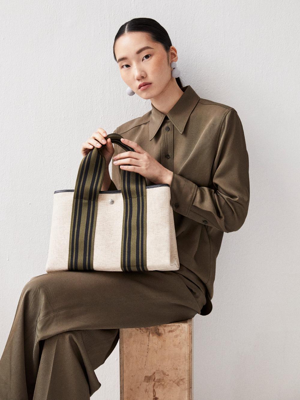 rue de verneuil TRAVERSÉE M - LINEN CREAM EQUESTRIAN KHAKI