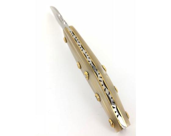 Sabatier Agenais 12 Cm - Corne Blonde - Guilloché - Rosettes Apparentes PassionFrance - 86120