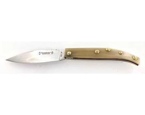 sabatier Agenais 12 cm - Corne Blonde - Guilloché - rosettes apparentes PassionFrance - 86120