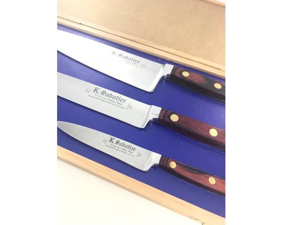 Sabatier Auvergne - Coffret Chêne - Cuisine 21 Cm - Tranchelard 21 Cm - Office 10 Cm Sabatier - 8500COFFCHENE1