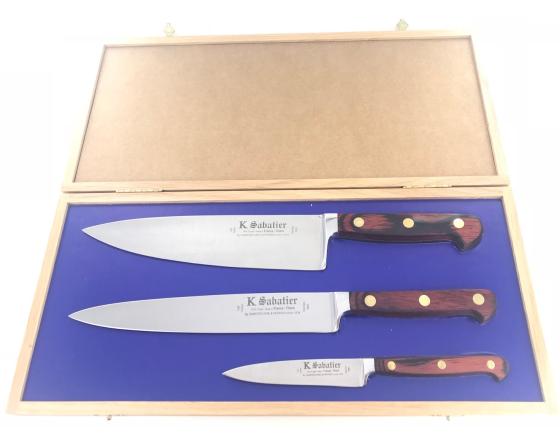 sabatier Auvergne - Coffret Chêne - Cuisine 21 cm - Tranchelard 21 cm - Office 10 cm Sabatier - 8500COFFCHENE1