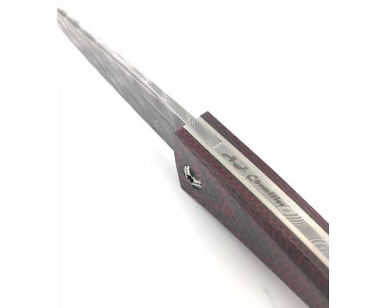 Sabatier Chomilier - Damas Inox Zladinox Platine Titane - Fibre De Carbone Noire Et Rouge Chomilier - France - 33353