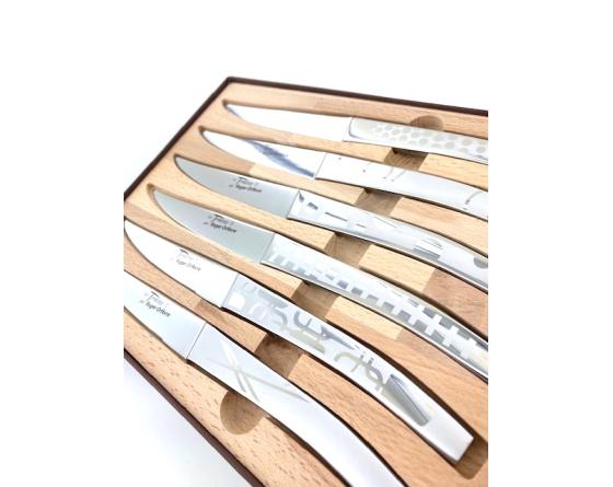 Sabatier Coffret De 6 Thiers à Dents - Décors Maison Roger Orfevre - 68108