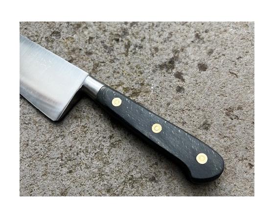 Sabatier Cuisine 25 Cm - Ancienne Forge - Manche BOIS NOIR - Rivets Rosette - Carbone Ref 346 Sabatier - C25OLD346