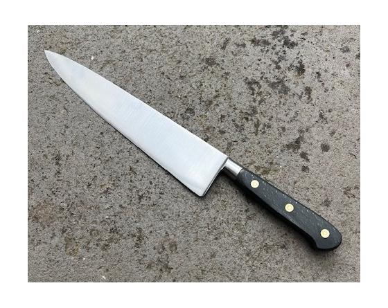 sabatier Cuisine 25 cm - Ancienne Forge - Manche BOIS NOIR - Rivets Rosette - Carbone Ref 346 Sabatier - C25OLD346