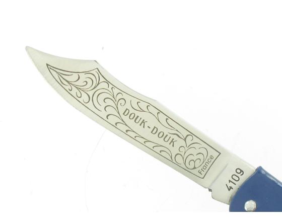 Sabatier Douk Douk 160 Inox - Manche Acier Couleur BLEU - GAINE CUIR Douk Douk - Thiers (Cognet) - 20145B