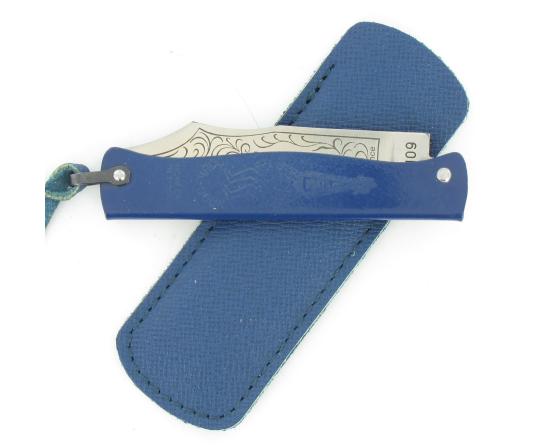Sabatier Douk Douk 160 Inox - Manche Acier Couleur BLEU - GAINE CUIR Douk Douk - Thiers (Cognet) - 20145B