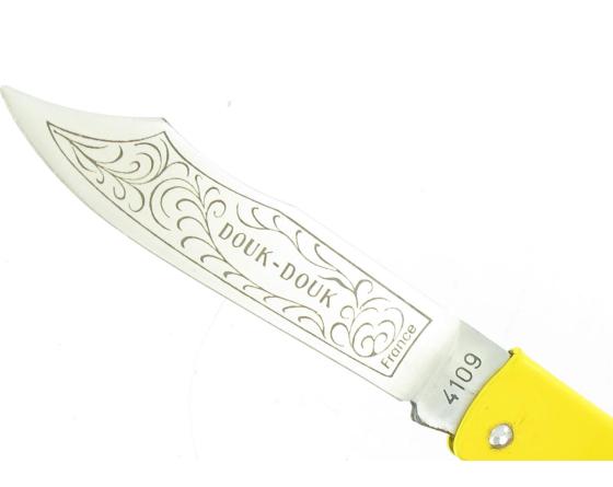 Sabatier Douk Douk 160 Inox - Manche Acier Couleur JAUNE - GAINE CUIR Douk Douk - Thiers (Cognet) - 20145J