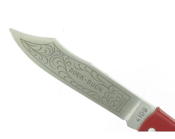 Sabatier Douk Douk 160 Inox - Manche Acier Couleur ROUGE - GAINE CUIR Douk Douk - Thiers (Cognet) - 20145R