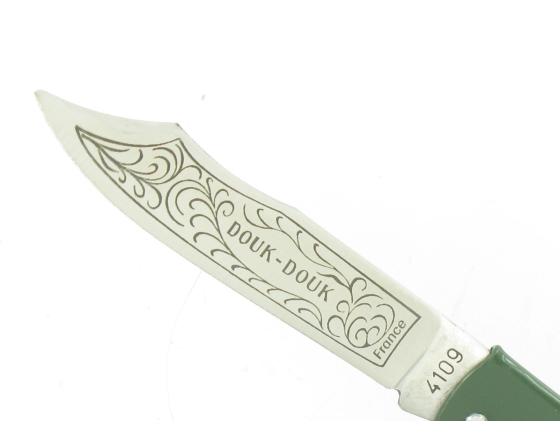 Sabatier Douk Douk 160 Inox - Manche Acier Couleur VERT - GAINE CUIR Douk Douk - Thiers (Cognet) - 20145V