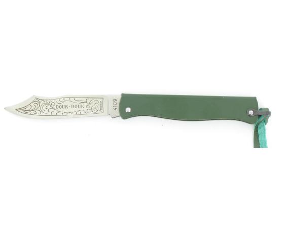 sabatier Douk Douk 160 Inox - Manche Acier couleur VERT - GAINE CUIR Douk Douk - Thiers (Cognet) - 20145V