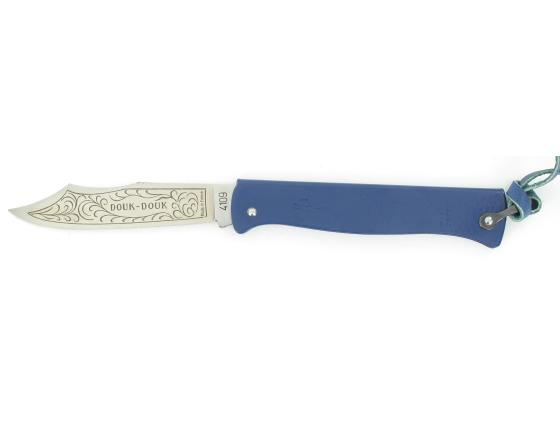 sabatier Douk Douk 200 Inox - Manche Acier Couleur BLEU - GAINE CUIR Douk Douk - Thiers (Cognet) - 20111B