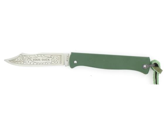 Sabatier Douk Douk 200 Inox - Manche Acier Couleur VERT - GAINE CUIR Douk Douk - Thiers (Cognet) - 20111V