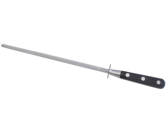 sabatier Fusil Rond 25 cm - Embase Forgée - Manche Noir - Rivets Laiton Sabatier - CARBFF25RPOL